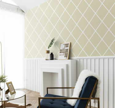 Geometrisch behang diamantvormige indeling - TenStickers