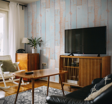 Behang hout Wit roze hout planken - TenStickers