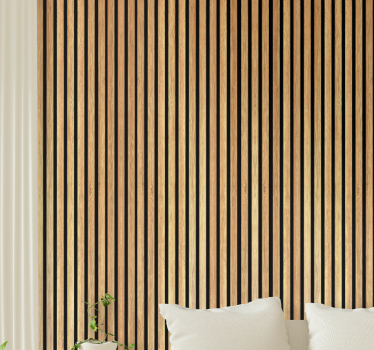 Behang hout Houtstijl bruine houten latten in teak - TenStickers