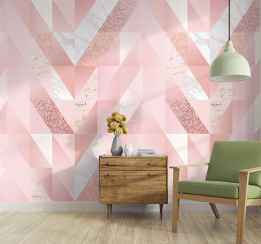 Roze marmeren behang - TenStickers