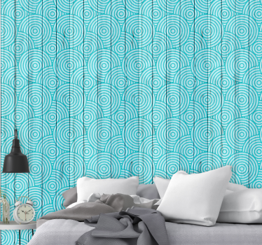 Cirkels op hout geometrisch behang - TenStickers