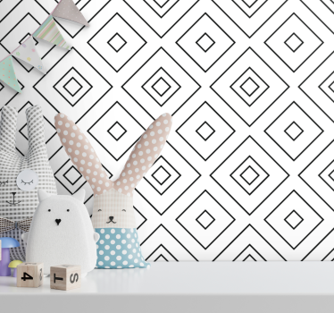 Vierkant behang Elegant ruitpatroon - TenStickers