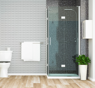 Badkamer behang Grijs mozaïek - TenStickers