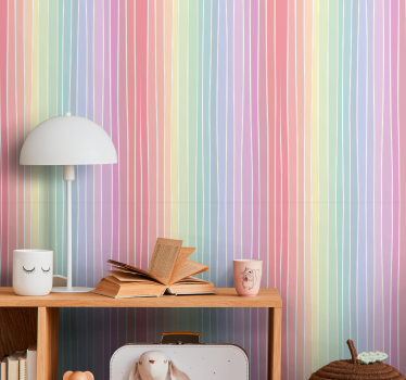 Pastel gestreept motief geometrisch behang - TenStickers