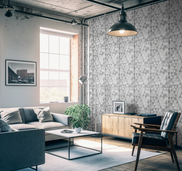 Vinyl behang betonlook modern beton met driehoekjes - TenStickers