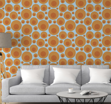 70's zonneschijn behang woonkamer - TenStickers