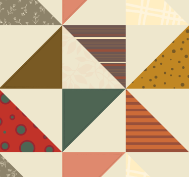 Driehoekjes behang Patchwork geometrisch driehoekspatroon - TenStickers