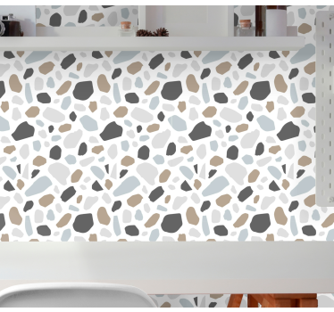 Grijs terrazzo behang stenen - TenStickers