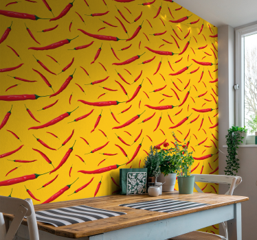 Keukenbehang met rode pepers - TenStickers