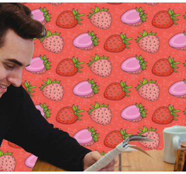 Aardbei genot keuken behang - TenStickers