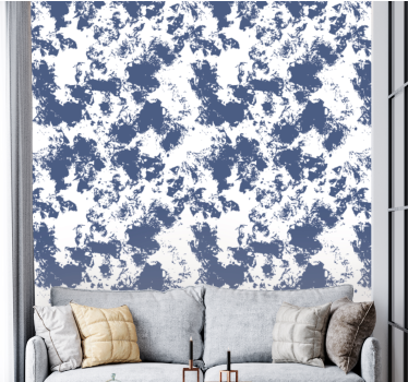 Abstract blauw patroon behang print - TenStickers