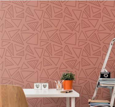 Abstract rood patroon geometrisch behang - TenStickers