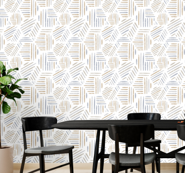 Abstract lineair patroon geometrisch behang - TenStickers