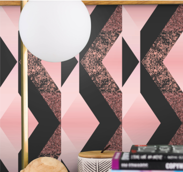 Abstract roze patroon geometrisch behang - TenStickers
