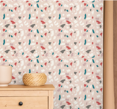 Abstracte beige terrazzo behang patronen - TenStickers