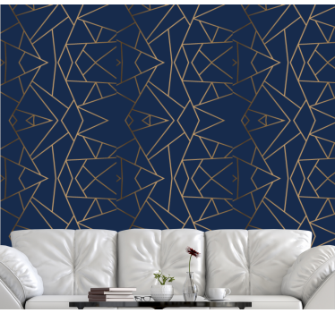 Abstracte hoekige lijnen geometrisch behang - TenStickers