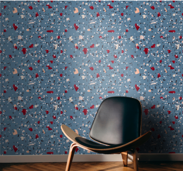 Blauwe terrazzo imitatie behang patronen - TenStickers