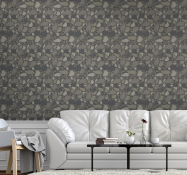 Abstracte grijze opstelling behang stenen - TenStickers