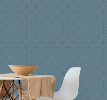 Art déco blauwe lijnen geometrisch behang - TenStickers