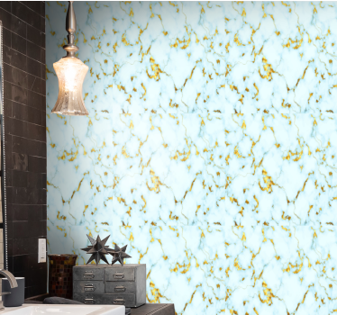 Behang marmer Blauw en goud marmer getextureerd - TenStickers