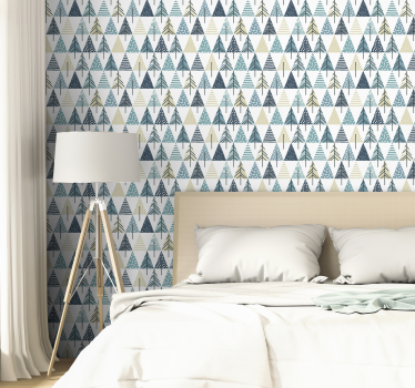 Slaapkamer behang met nordic patroon - TenStickers