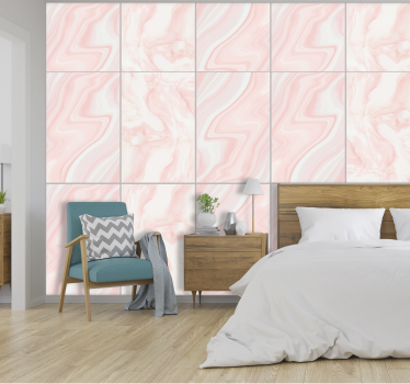 Behang met patroon Roze marmer - TenStickers