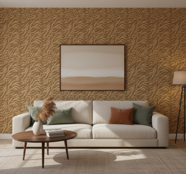 Behang print bruin en beige tijgerprint patroon - TenStickers
