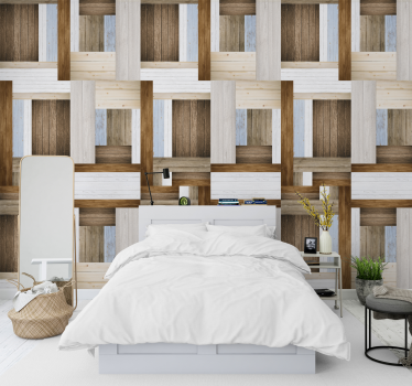 Behang met print Diverse patronen Hout - TenStickers