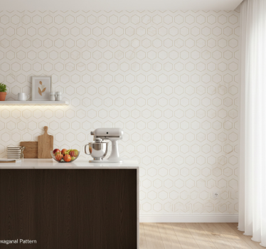 Behang print geometrisch hexagonaal patroon - TenStickers