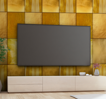 Behang met print goud/geel in blokken - TenStickers