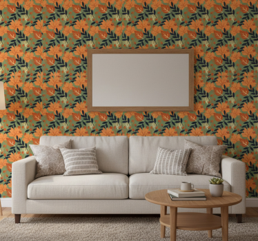 Behang print groot herfstblad ontwerp - TenStickers