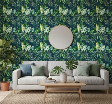 Behang print jungle print plantaardig ontwerp - TenStickers