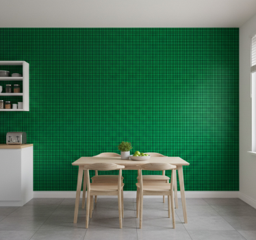 Behang print klassiek groen ruitpatroon - TenStickers