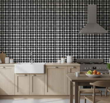 Behang print klassiek ruitpatroon - TenStickers