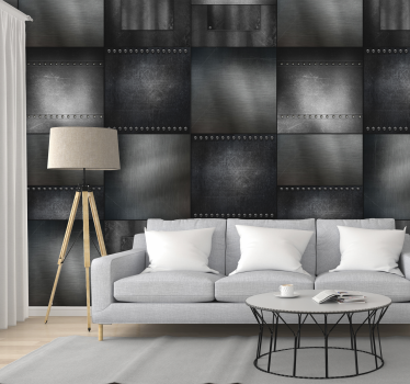 Behang met print metalen blokken - TenStickers