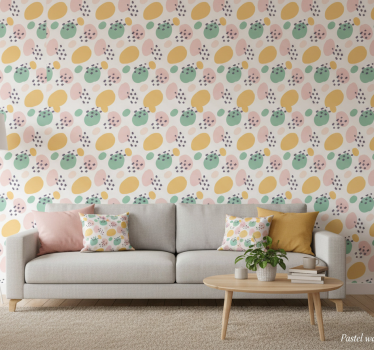 Behang print pastel wandkunst vormen - TenStickers