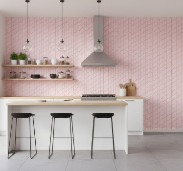 Behang print roze geometrisch patroon ontwerp - TenStickers