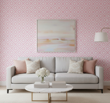 Behang print roze vierkanten geometrisch patroon - TenStickers