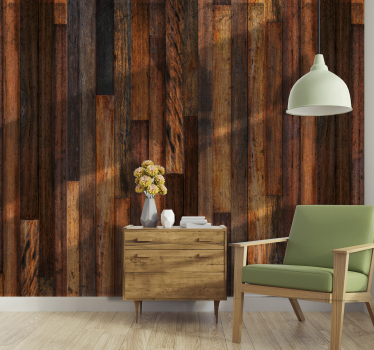 Behang met print Rustieke Hout - TenStickers