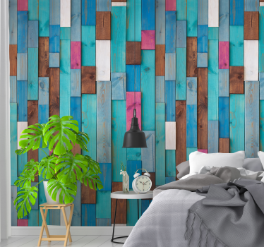 Behang met print Verschillende Hout - TenStickers