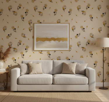 Behang print vintage bloemen - TenStickers
