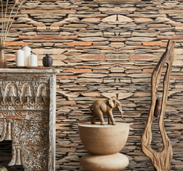 Behang steen 3d rustiek stenen patroon - TenStickers