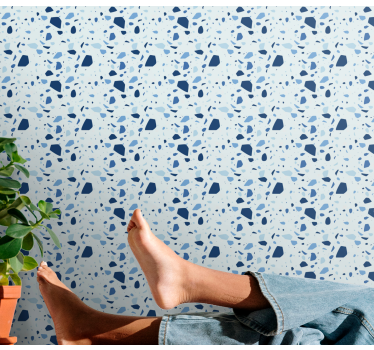 Behang steen Blauw terrazo - TenStickers