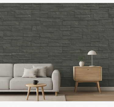 Behang stenen charcoal ledge stone - TenStickers