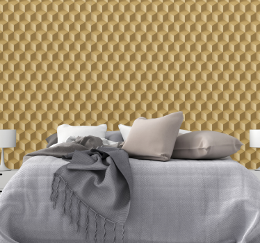 Beige kubusstructuur 3d behang - TenStickers