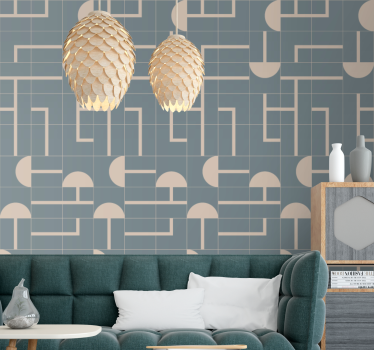 Beige stijlvolle vormen geometrisch behang - TenStickers