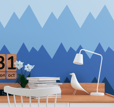 Bergtoppen patroon geometrisch behang - TenStickers