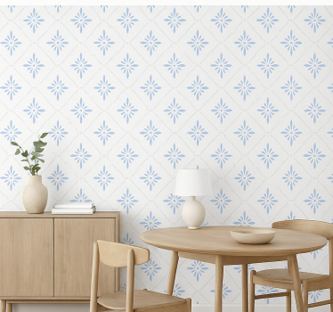 Blauwe ruittegels keuken behang - TenStickers