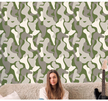 Bochtige natuurvormen geometrisch behang - TenStickers