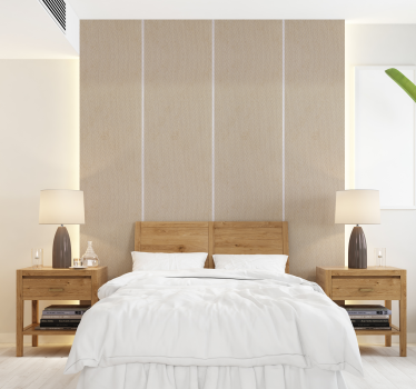 Brede strepen beige kleur hoofdeinde behang - TenStickers